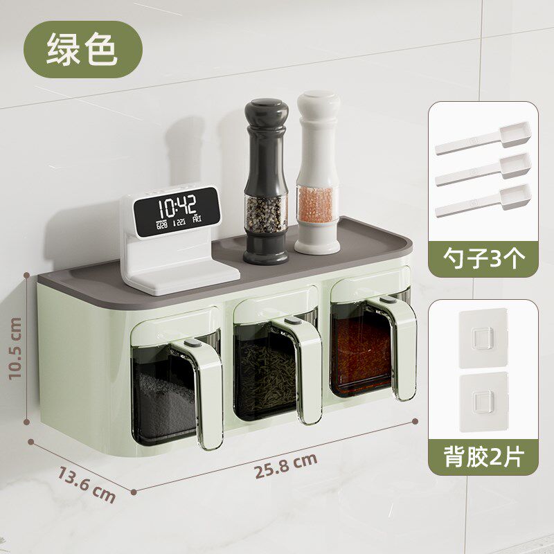 热销调料盒壁挂厨房家用密封盐味精调味罐盐罐调料罐香料收纳盒子