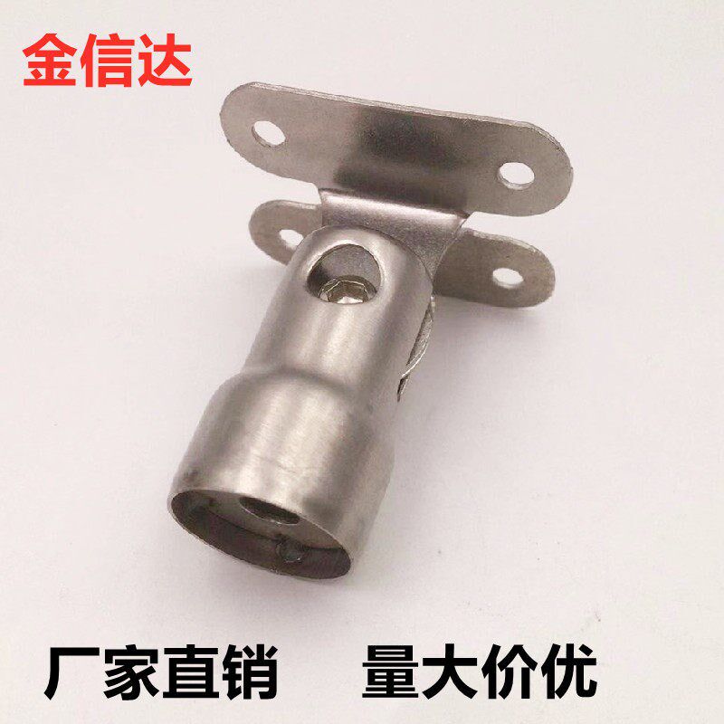 热销不锈钢加厚立柱摇头 实木楼梯护栏扶手配件栏杆管托 扶手支撑