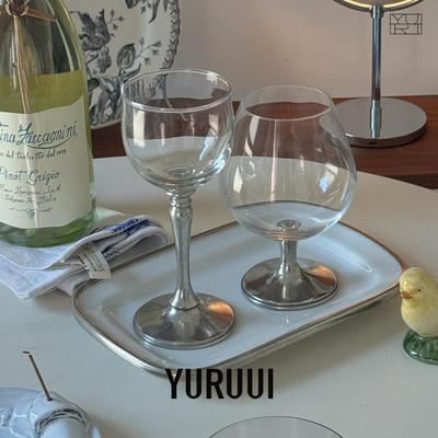 [YURUUI设计师]泰国产VASANA锡器白陶器玻璃酒杯餐具平盘餐盘