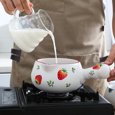 迷你小奶锅热牛奶陶瓷婴儿宝宝辅食单柄锅家用燃气灶适用不粘锅