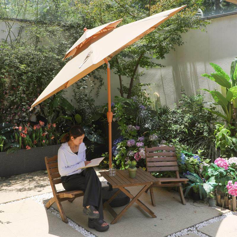 户外植物遮阳伞网红庭院大伞院子伞遮阳伞花园露台伞中柱伞咖啡店