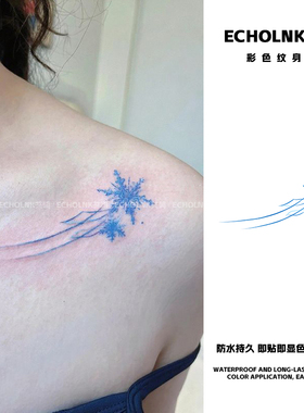 高级感ins冰霜雪花彩色纹身贴