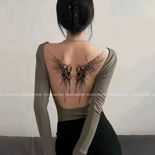 纯欲风后背大腿部翅膀草本纹身贴