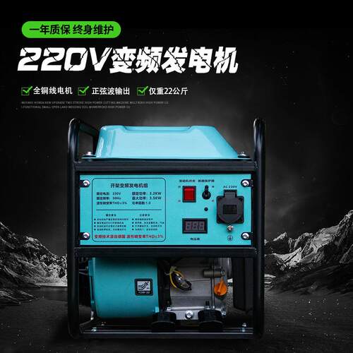 龙瑜便携式迷你汽油数码变频220V小型单相户外应急家用工程发电机