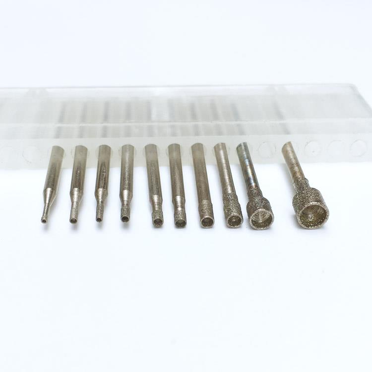 吸眼针套筒形玉雕工具金刚石磨头翡翠磨针雕刻圆圈鱼鳞纹仿古工具