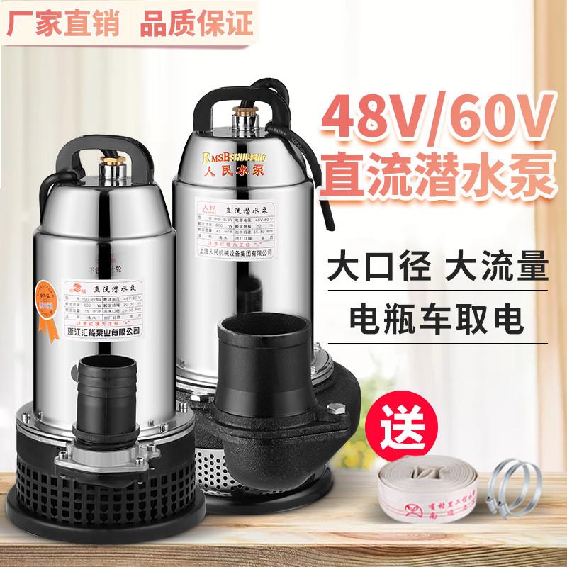 直流潜水泵48v60v伏抽水机农用电瓶车电动车水泵浇地大流量抽水泵