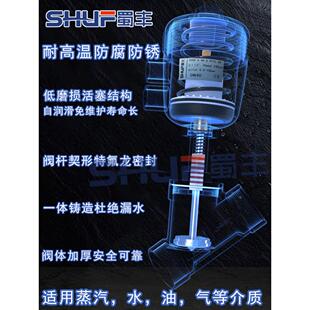 DN15 304不锈钢蒸汽高温气动角座阀 塑料头 Y型