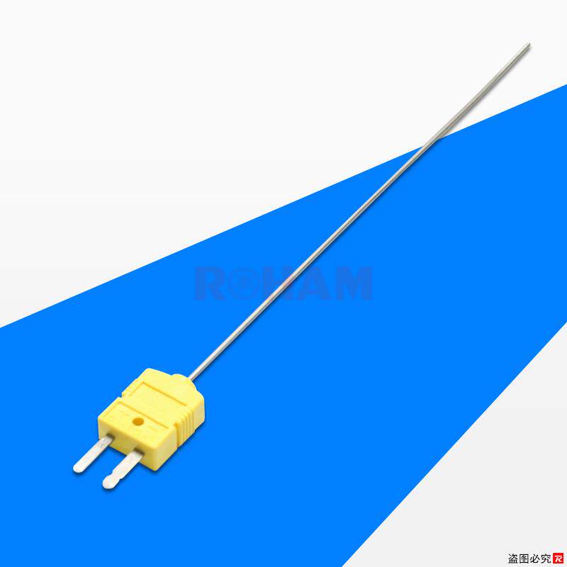 0.5mm细K型T型插头式铠装热电偶K型热电偶探针Ω温度传感器探头