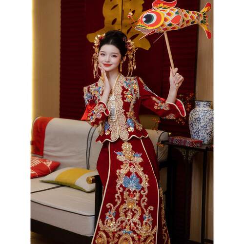 秀禾服婚服2025新款新娘结婚中式婚礼高级感显瘦龙凤褂嫁衣秀和服