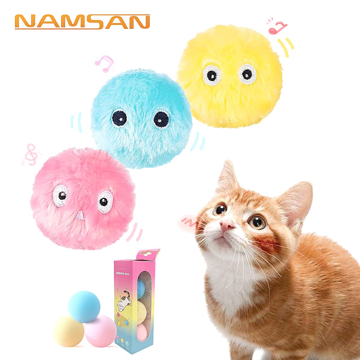 跨境新品宠物猫咪玩具宠物叫叫球发声玩具逗猫自嗨猫玩具宠物用品