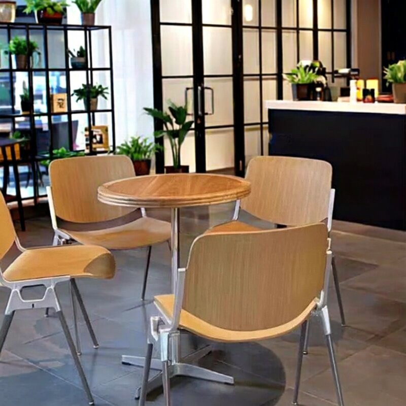 中古风复古铁艺椅子休闲家用靠背实木餐椅咖啡厅奶茶店包豪斯桌椅