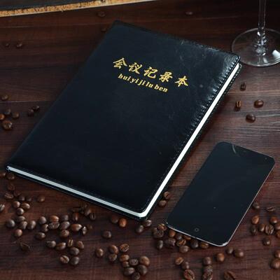 bowen博文文具18120会议记录本经典黑色烫金B5商务笔记本办公会议