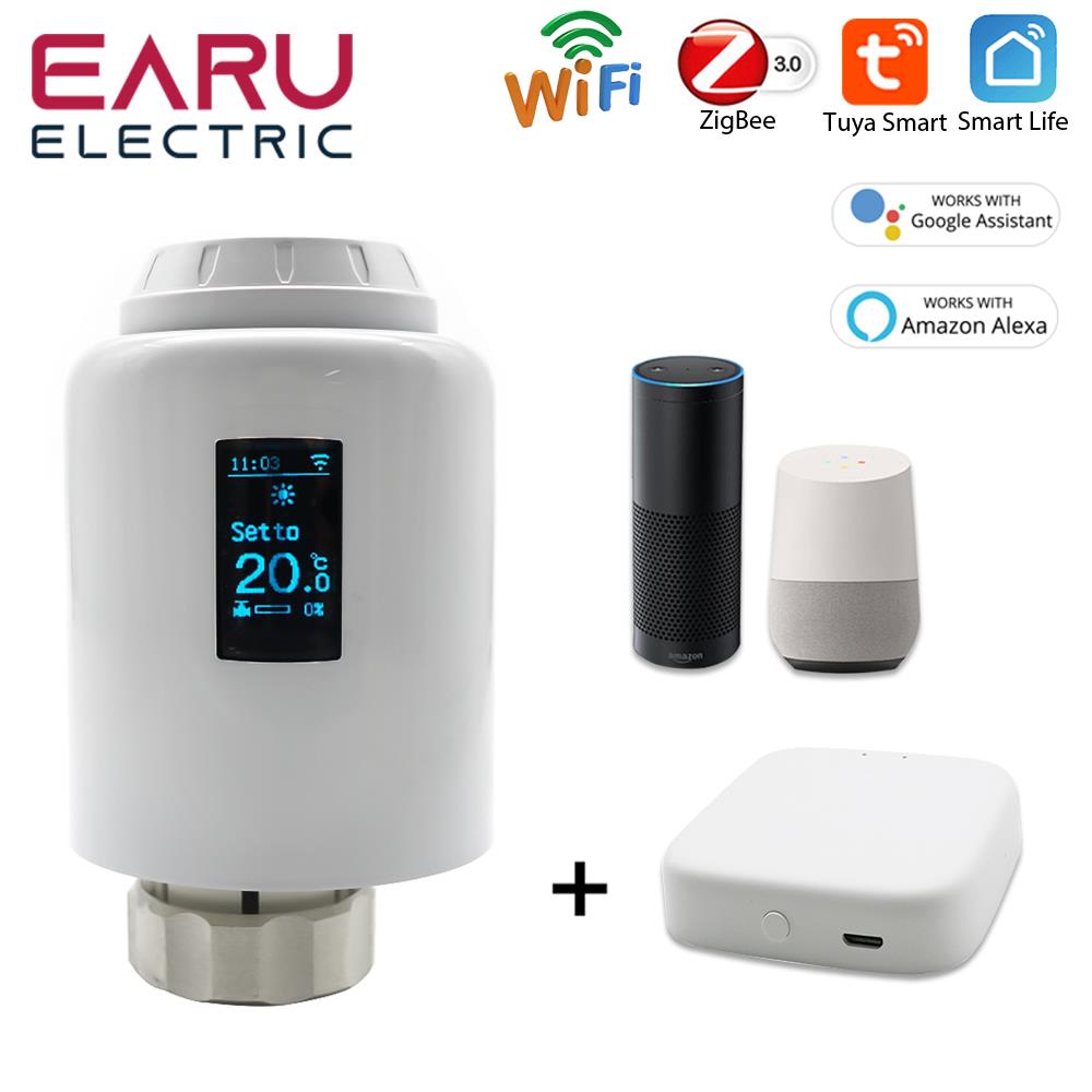 TRV602Tuya智能WiFi ZigBee散热器执行器TRV 可编程恒温散热器阀