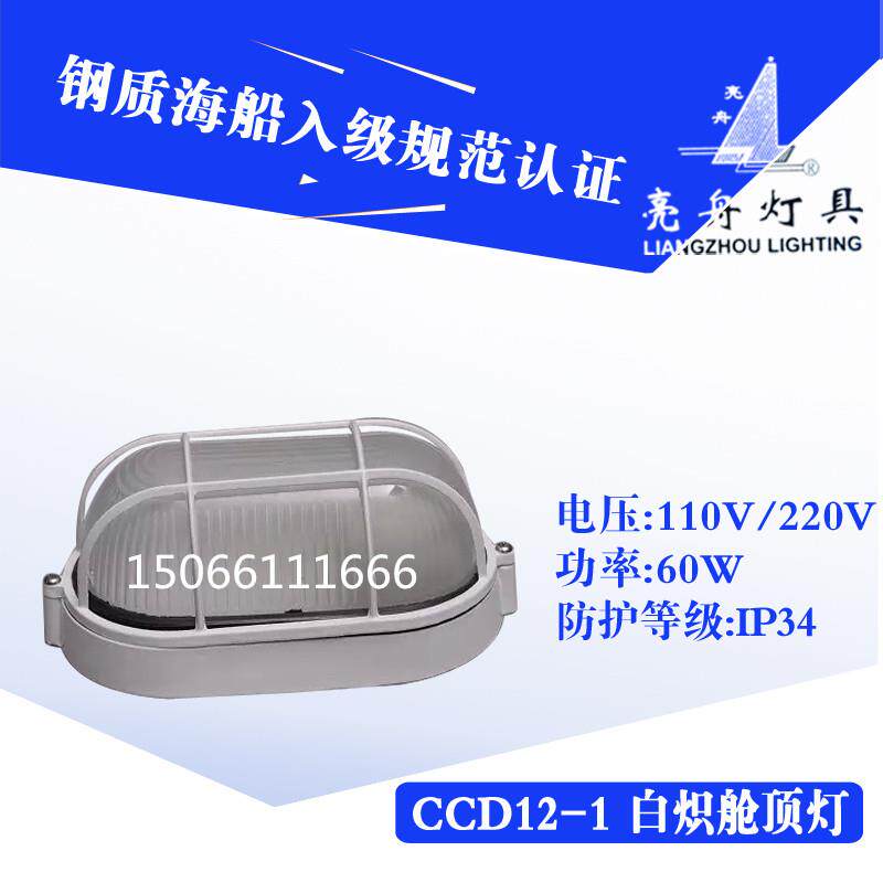 上海亮舟船用防水灯具白炽灯舱顶灯CCD12-1照明灯60W/220V楼道灯
