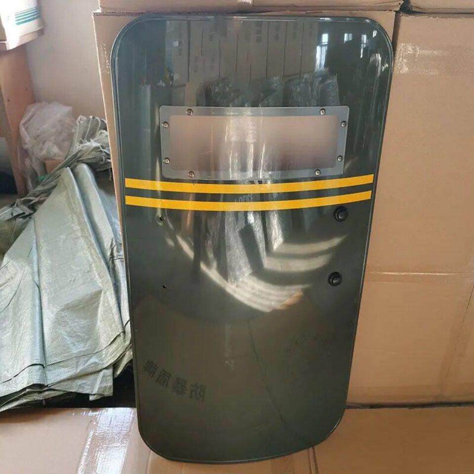 绿色手持PC盾牌绿色盾牌防护方形盾圆盾学校防暴安保器材安检装