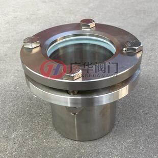 对焊式法兰带颈玻璃视镜304不锈钢JB595-64短钢管平焊透视/窥视镜