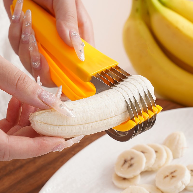 速发香蕉切片神火腿肠夹子水果分割器创意多功能割刀切瓜器器厨房