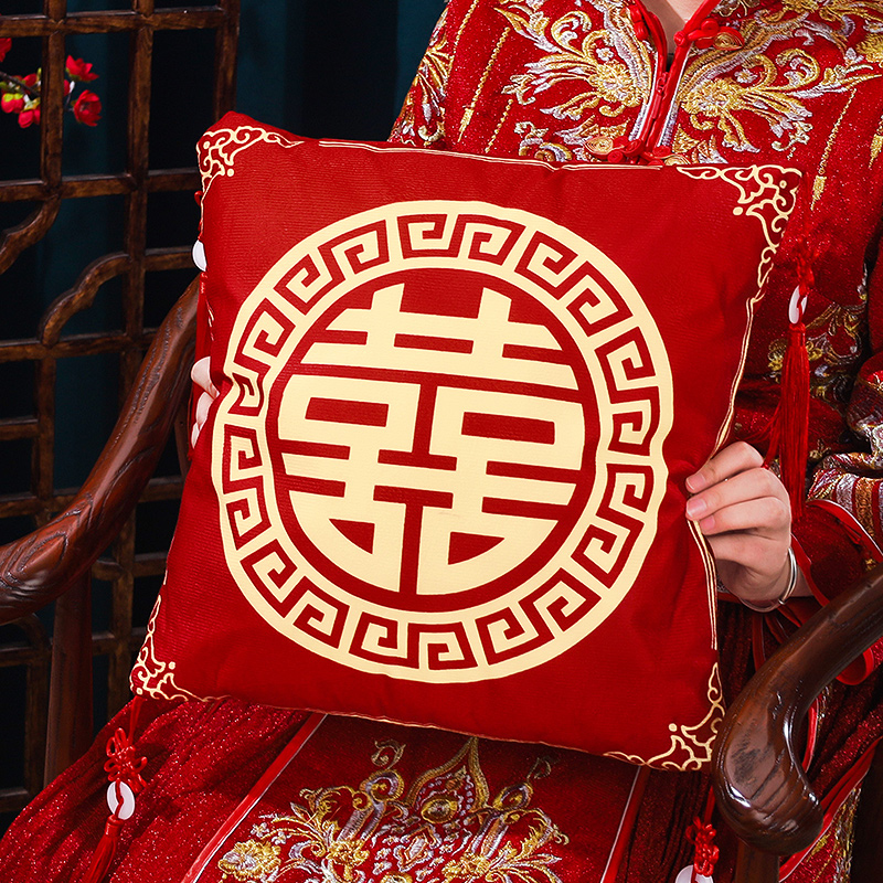 速发对婚庆茶跪垫新郎新娘坐福垫一结婚礼改口跪拜红色喜垫子婚敬