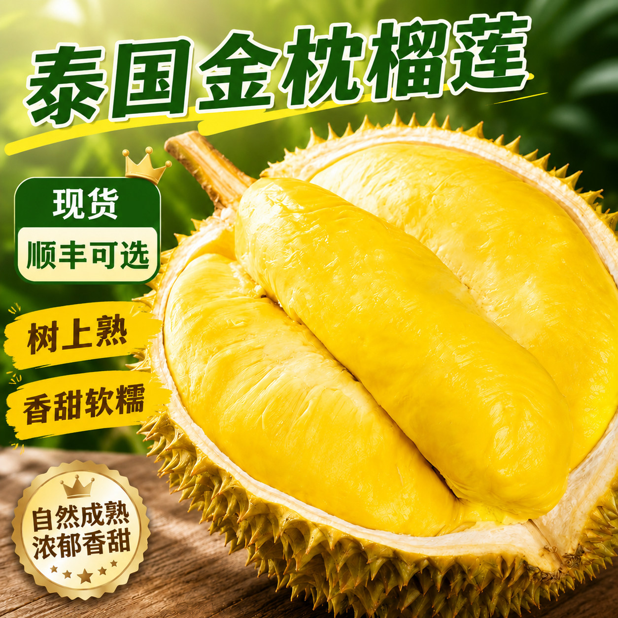 正宗泰国金枕榴莲新鲜水果一整个鲜果榴莲肉当季孕妇水果顺丰包邮