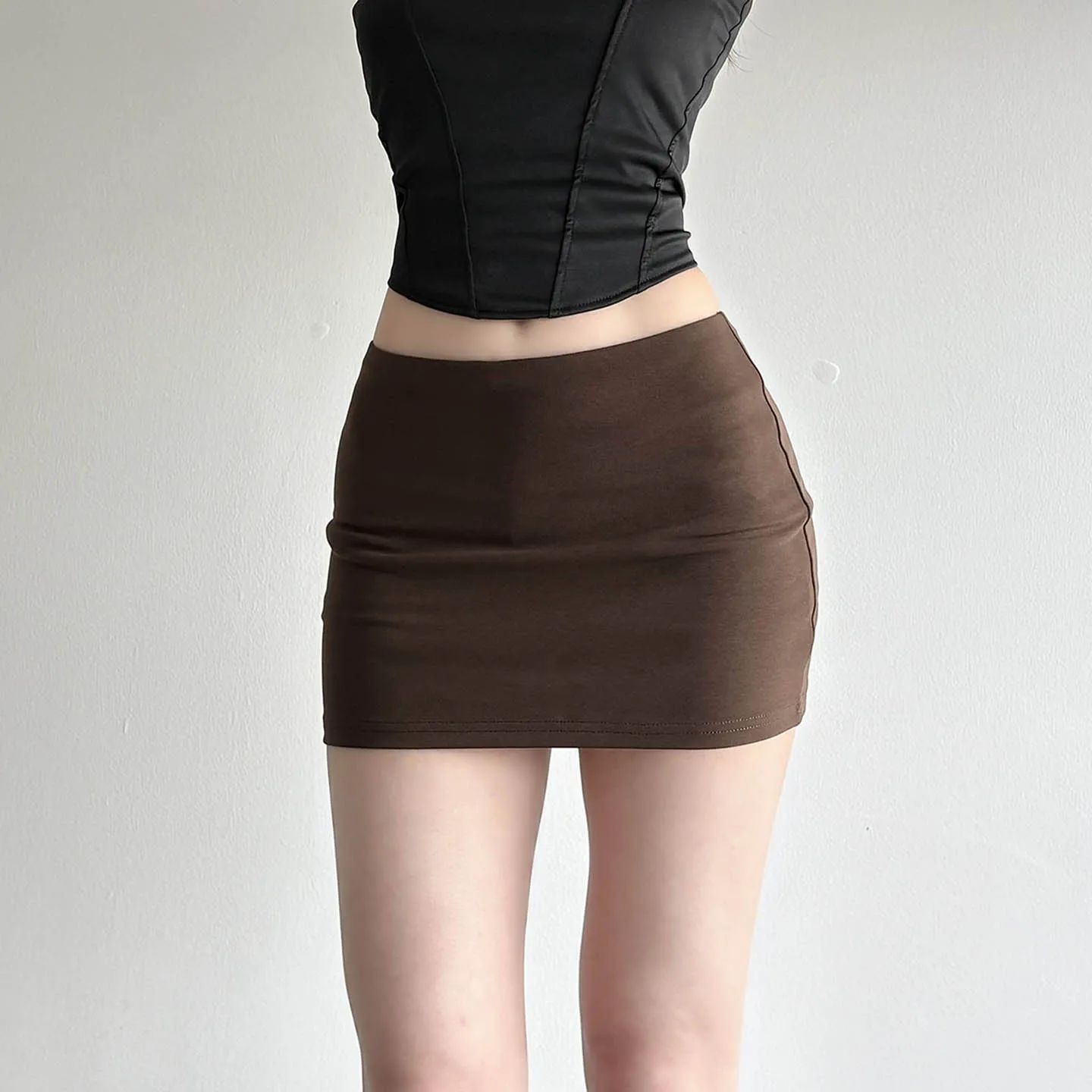 A型修身包臀半身短裙女A-type slim fit hip hugging short skirt