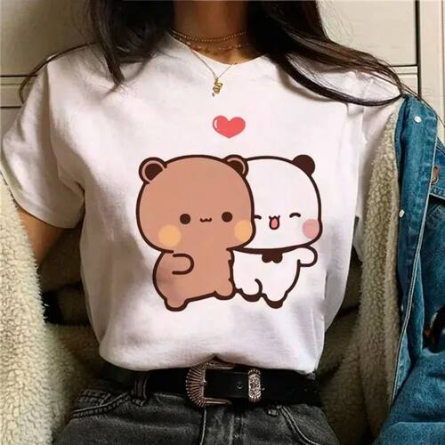 搞笑印花宽松短袖上衣女 Funny printed loose short sleeved top