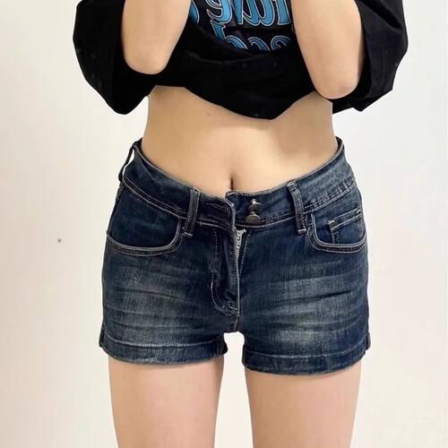 高腰紧身直筒短裤女不易变形