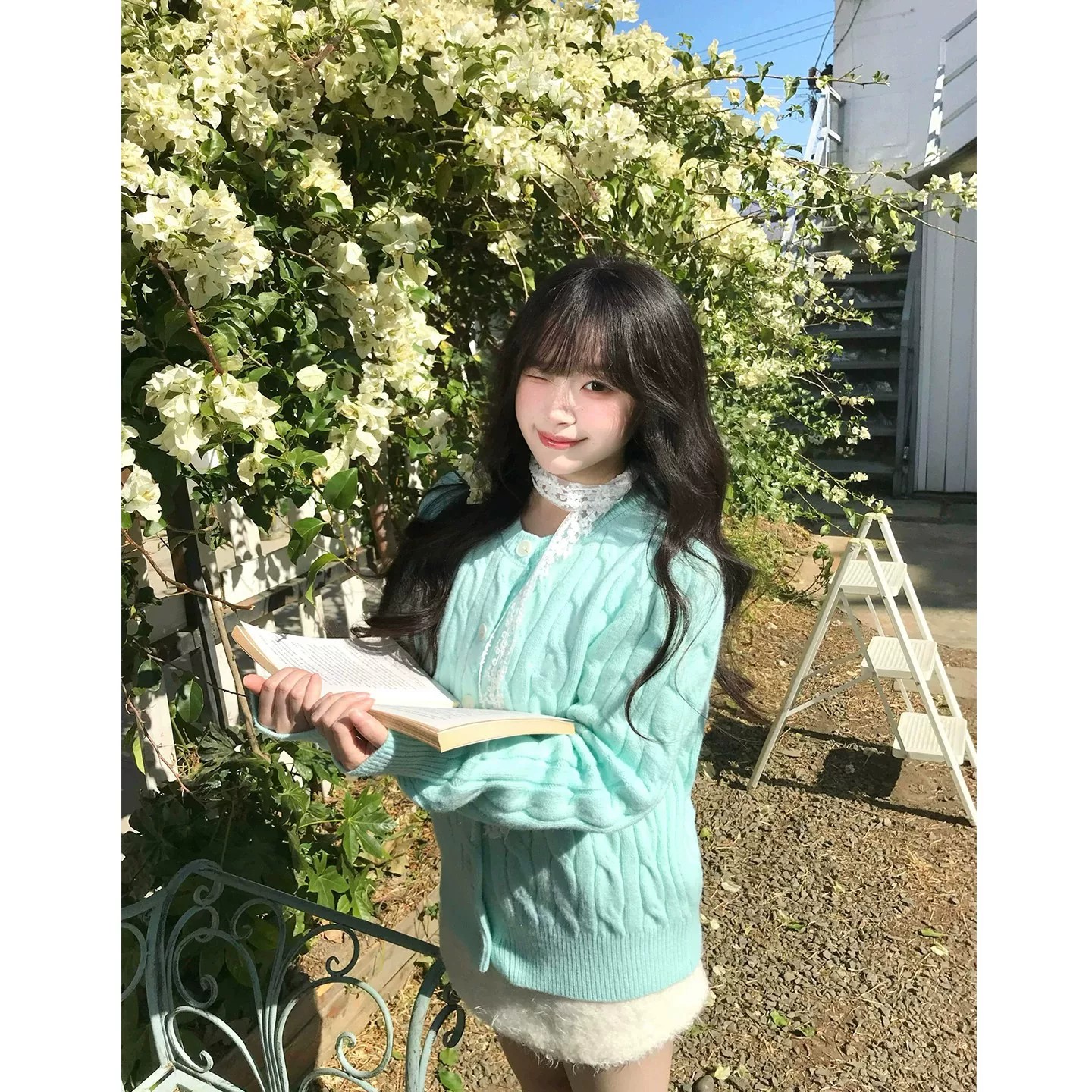 学院风复古麻花针织开衫毛衣女2026秋冬新款宽松慵懒长袖外套上衣