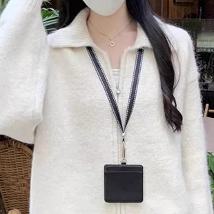 2025新款 韩系慵懒风软糯毛衣外套女秋季 polo领双拉链宽松气质上衣