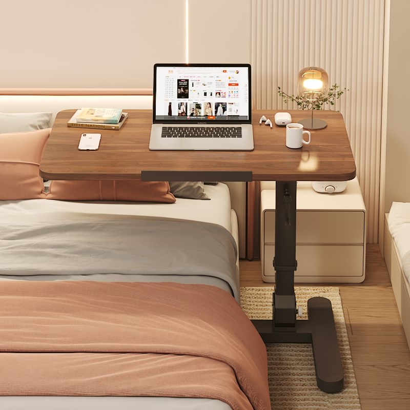 实木床边桌床上书桌可移动笔记本电脑桌可升降折叠学习桌沙发边几