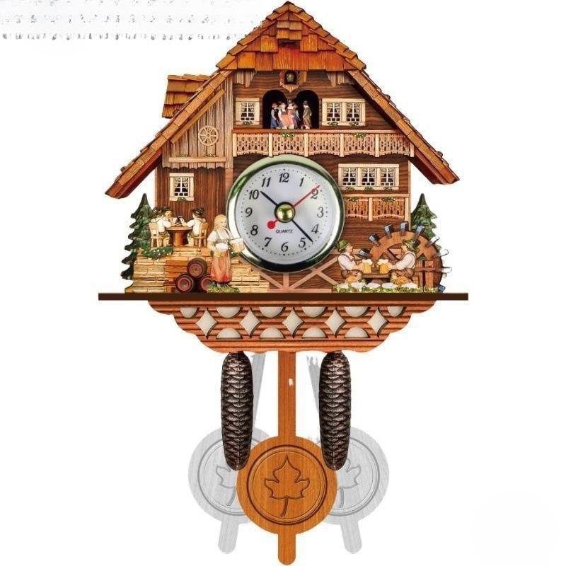 布谷钟鸟挂产咕咕报时闹钟表卖客厅家用63660热品