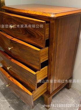 新中式金现木斗柜三四五斗收柜简OIA约乌代靠墙客厅纳柜抽屉实木