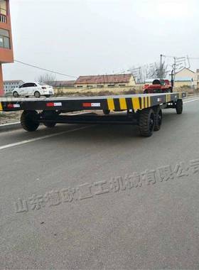 游艇挂拖拽平板小拖车物货物搬VTU装卸运车港口货流物转移牵引车