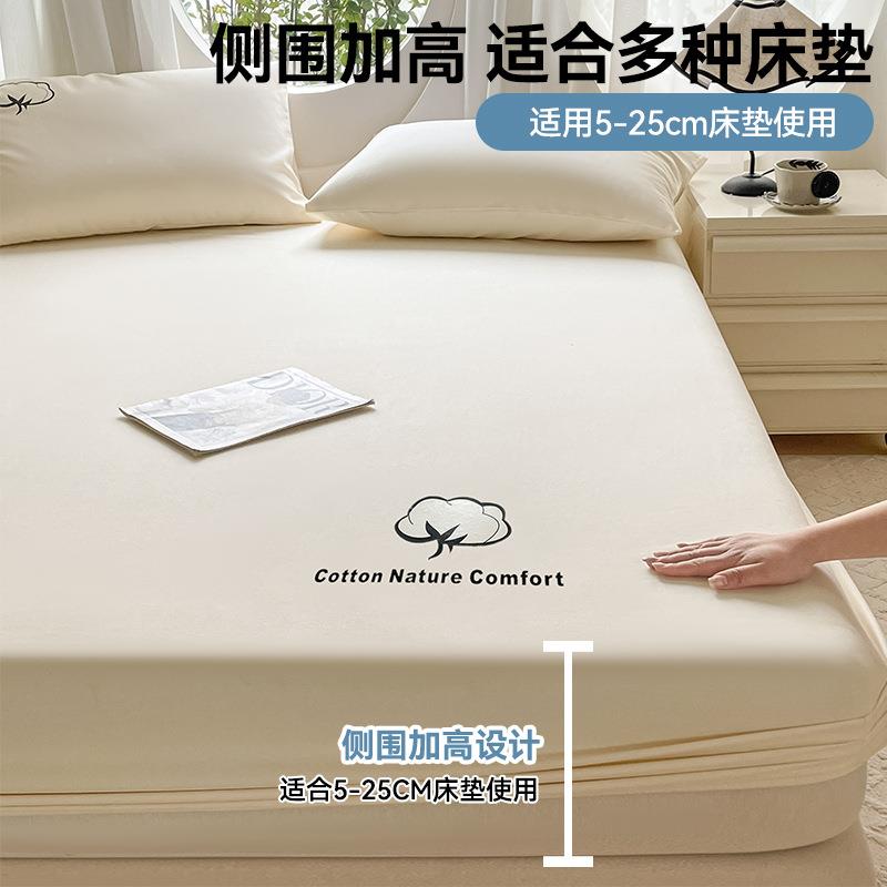 新款罩纯棉烫画全MDQ老粗布床床单床笠简约四季款枕套棉两件套三