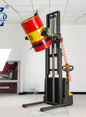 全夹动电步行式油升高车油桶抱翻转车倒料76867车桶油桶堆高车