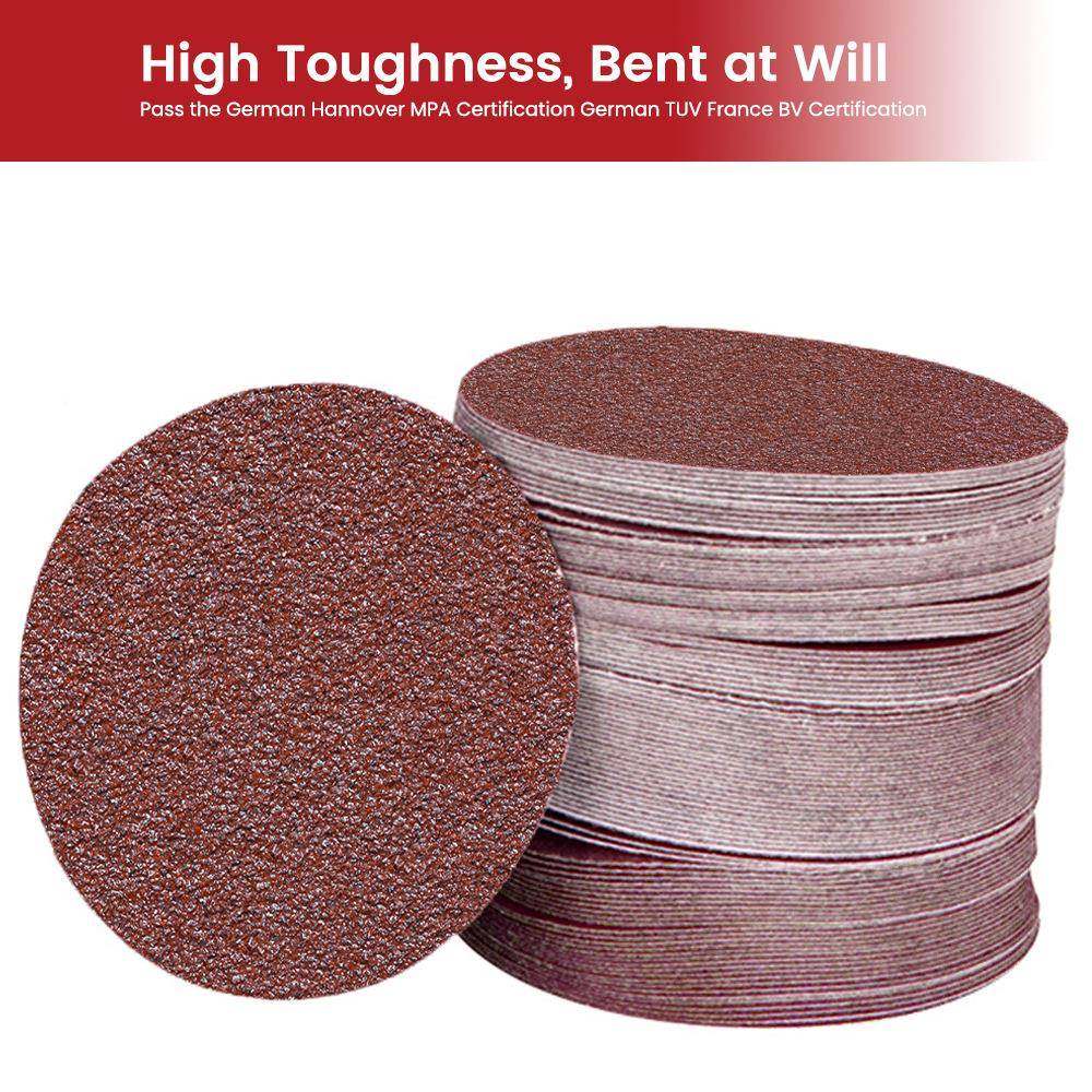 木金狮磨具4寸红植砂纸圆盘背绒磨砂纸角砂磨CSO机绒工抛光砂布