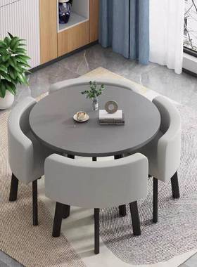 可收纳餐桌YPI家用小型公寓饭商店桌铺面户洽谈桌椅组待合会客接