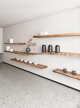 墙架上置物架实木一字隔板挂墙隔板书装饰上板不43424规则展示架