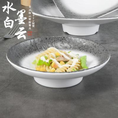 10个装密胺高脚盘日式酒意专用创餐具心套装店GSJ菜盘沙拉盘茶点