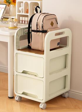 ?包置物架可移动书架落家用放书地包抽柜YFQ带轮书办公室桌下屉收