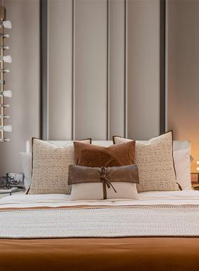 DYN美布德样板房床上装用品酒店家用饰床尾拉巾别墅床上条床旗床