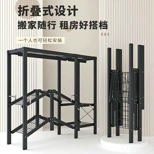 GZ2MM免安装折衣柜8出房用卧室简易衣柜叠结实加粗加厚金属布租收
