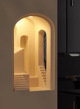 石BIDE001膏壁灯氛围灯转教膏角灯嵌入式客厅简圣母院大堂墙极角