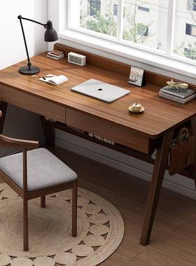 cs单人书桌学生家32346用卧小初中生实木腿室学电习桌子工台作办公桌脑