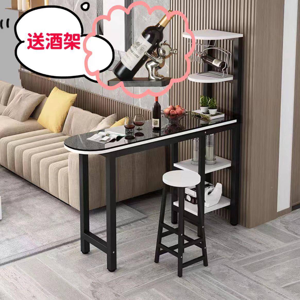 吧台一体家户用高脚阳桌客厅隔断无品牌/桌小型台窗轻奢靠墙桌椅