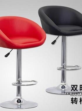 欧吧台椅质吧高脚前台转椅皮酒椅家用式升降凳子97236吧凳