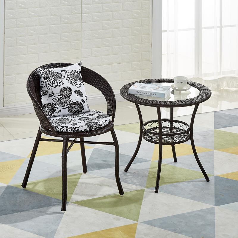 阳台桌椅藤椅茶几三F758759J套客件厅户休闲具组家合藤编椅外子五