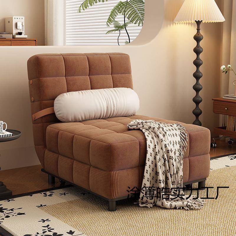 奶油复古可折叠折叠沙发型床沙小户伸缩客厅多能功两涂簿皓实用新