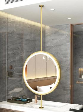 上下杆圆镜智能镜子民吊宿浴室镜子生酒店卫间镜子厕所镜OLV子带