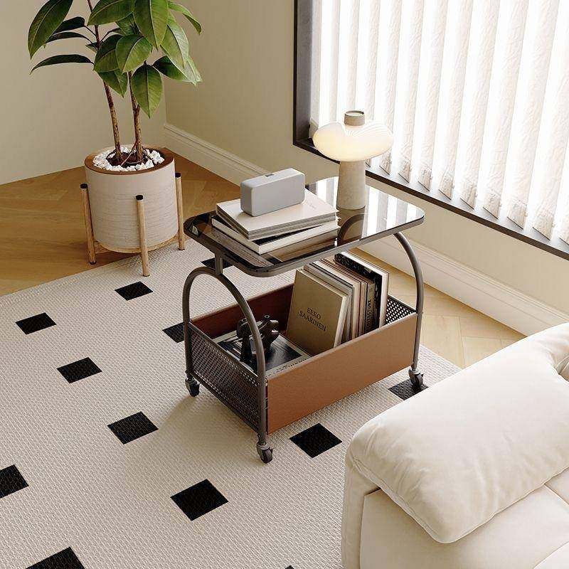 几yhu轻动奢奶移沙发客厅茶几创意角卧室置70441物架简油约收纳边