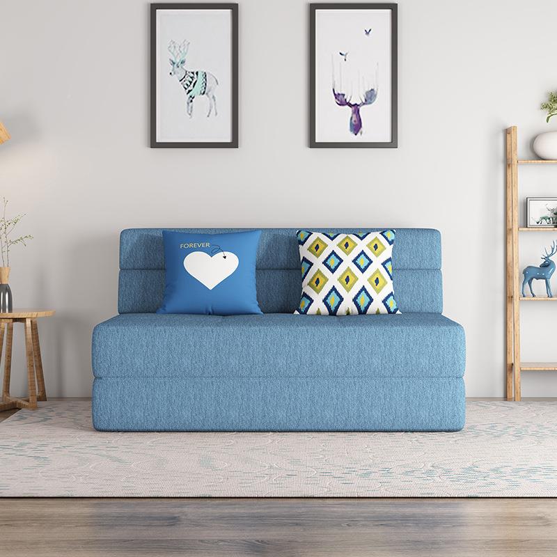 日式简约榻榻米叠沙发床折两用布艺可AFD洗双人小户单型懒拆人沙